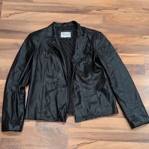 Cole Haan Women's Sleek Black Faux Leather Jacket